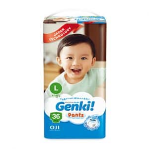 Genki Diaper Pants 36 Pcs - Size L (9-14 kgs) Jumbo Pack